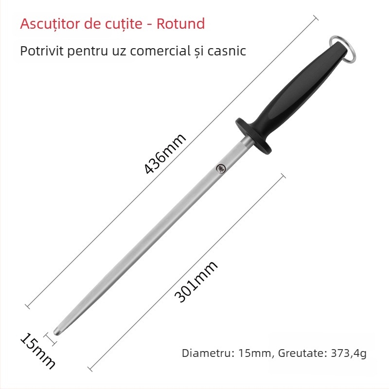Tija de ascuțit din diamant pentru cuțite — instrument profesional de ascuțire pentru bucătărie