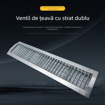 Grilă lineară cu lamele, ieșire de aer pentru conducte, dublu strat, oțel galvanizat