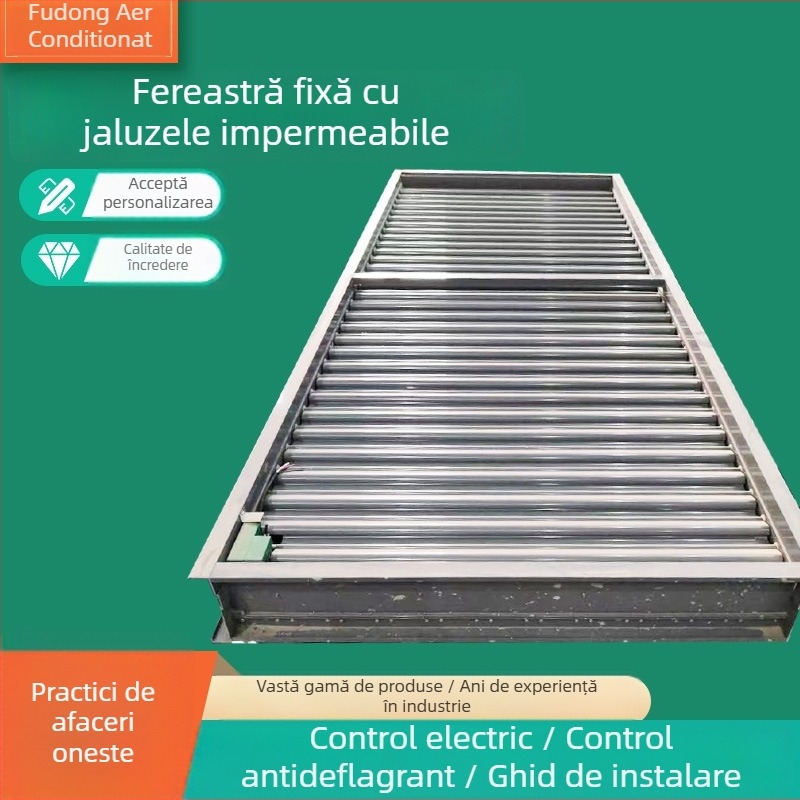 Jaluzele din aliaj de aluminiu cu lame goale, rezistente la ploaie, cu control electric interblocant