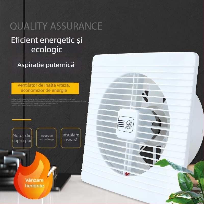 GY-100 Ventilator de evacuare montat pe perete pentru bucătărie și baie, funcționare silențioasă, 220V 1400W