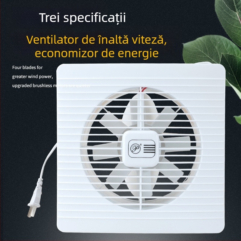 GY-100 Ventilator de evacuare montat pe perete pentru bucătărie și baie, funcționare silențioasă, 220V 1400W