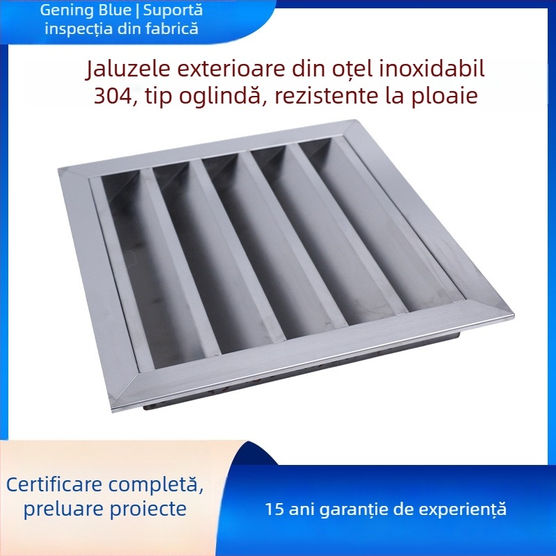 Grilă de ventilație din oțel inoxidabil 304, rezistentă la ploaie, pentru baie, perete exterior și evacuare a sistemului central de climatizare