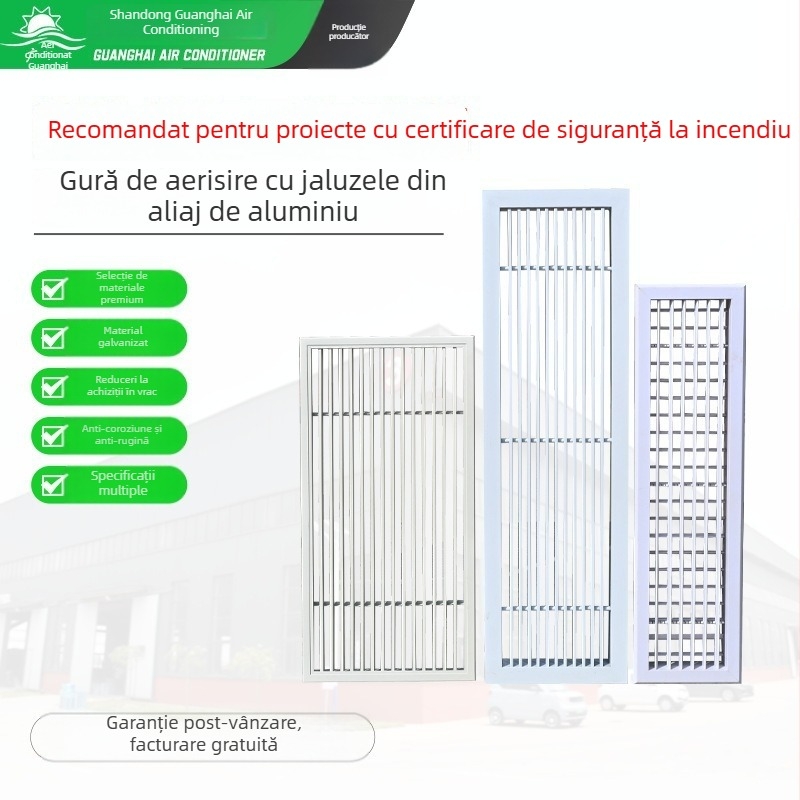 Ventilație cu lame din aliaj de aluminiu pentru perete exterior, dublu strat, protecție la ploaie și vânt, formă pătrată și circulară