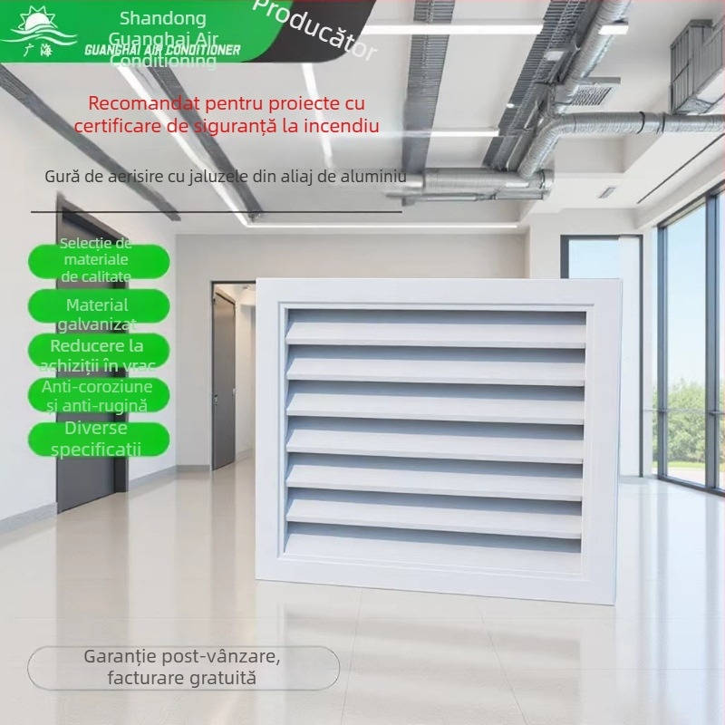 Ventilație cu lame din aliaj de aluminiu pentru perete exterior, dublu strat, protecție la ploaie și vânt, formă pătrată și circulară