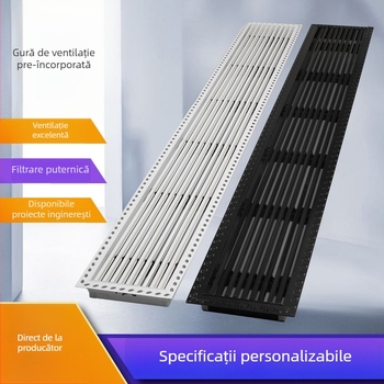Orificiu de aer liniar din ABS pentru climatizare centrală, cu un singur strat, încastrat, fără ramă