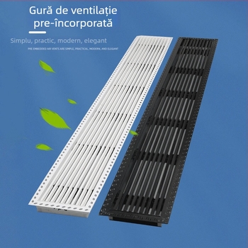 Orificiu de aer liniar din ABS pentru climatizare centrală, cu un singur strat, încastrat, fără ramă