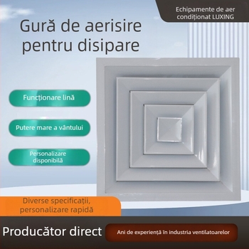Orificiu de aer din aliaj de aluminiu cu ventilație pentru aer condiționat central, pe perete exterior, lamele rabatabile, protecție la foc și ploi