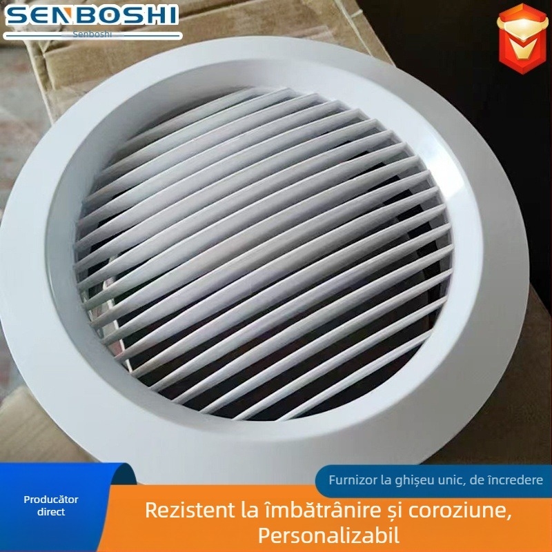 ABS ieșire circulară de aer cu lamele drepte și înclinate, difuzor de ventilație pentru centrala de climatizare, disc rotativ pentru aer proaspăt