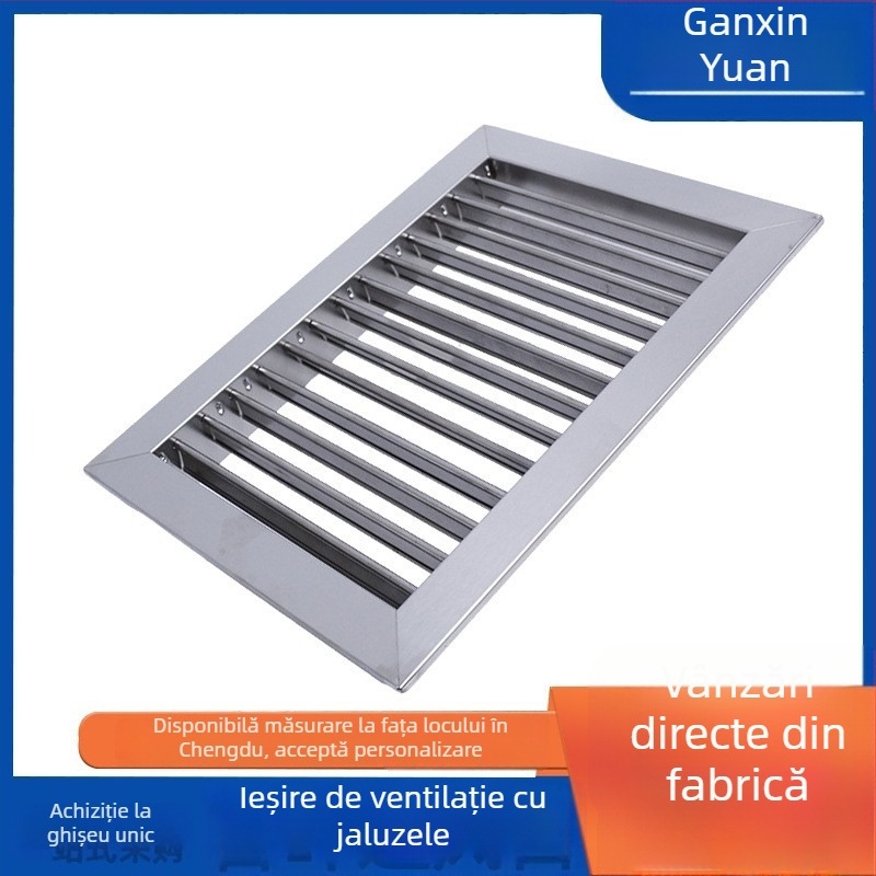 Ventilație din oțel inoxidabil cu lamele, ușă de inspecție simplă/dublă, montaj pe perete exterior pentru climatizare centrală
