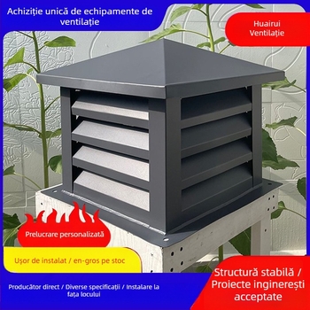 Cap ventilație pentru acoperiș cu lamele din oțel inoxidabil 316 pentru evacuarea fumului din coș — respirabil, rezistent la vânt și ploaie