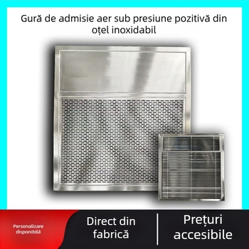 Gură de aer pentru aer condiționat central din oțel inoxidabil, ventil de retur tip ușă, lamelă simplă