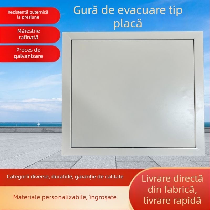 Building Beauty difuzor pătrat pentru tavane, evacuare fum, oțel zincat