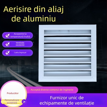Ventilație centrală din aliaj de aluminiu cu lamele, grilă pentru perete exterior, impermeabilă și rezistentă la coroziune