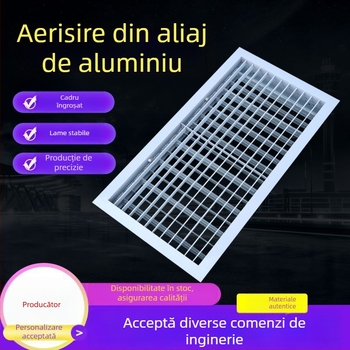 Ventilație centrală din aliaj de aluminiu cu lamele, grilă pentru perete exterior, impermeabilă și rezistentă la coroziune
