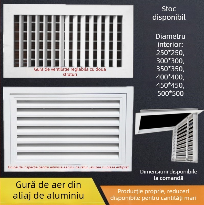 Procesare și personalizare pentru diferite uși de acces, grile de aer de retur și prize de aer
