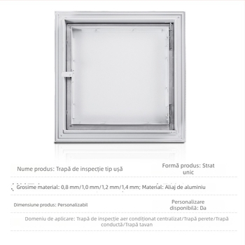 Panou de acces cu ușă pentru echipament de ventilație, ventilație mecanică, conductă de aer în plafon, aliaj de aluminiu