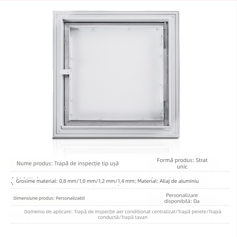 Panou de acces cu ușă pentru echipament de ventilație, ventilație mecanică, conductă de aer în plafon, aliaj de aluminiu