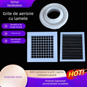 Orificiu de aer cu lamele din aliaj de aluminiu pentru peretele exterior, rezistent la ploi și ventilat, grilă reglabilă pentru unitatea exterioară a aparatului de aer condiționat