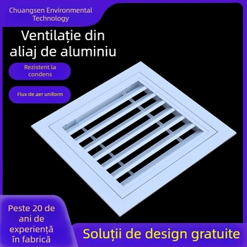 Orificiu de aer din aliaj de aluminiu cu lamele, rezistent la ploaie, rotund sau pătrat, un singur strat