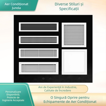 Grilă de aer central din aliaj de aluminiu, lameli liniare într-un singur strat