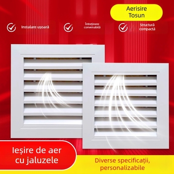Grilă de ventilație lamelară ABS, strat unic, din oțel inoxidabil și aliaj de aluminiu