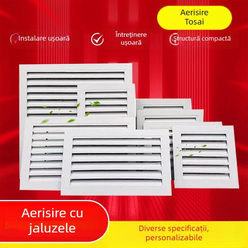 Grilă de ventilație lamelară ABS, strat unic, din oțel inoxidabil și aliaj de aluminiu