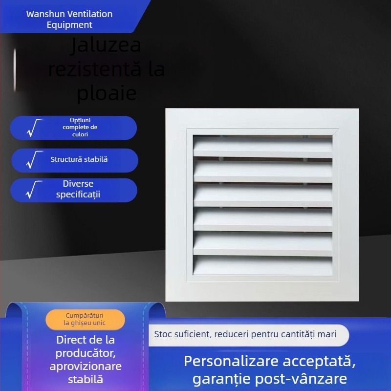 Ventilație cu lamele rezistente la ploaie, ieșire de aer liniară din aliaj de aluminiu, strat unic