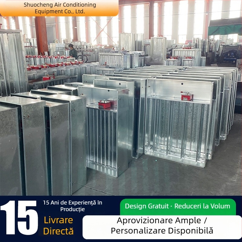 Ventil de alimentare cu aer în presiune pozitivă, tip închis, ventil de fum cu mai multe palete, evacuare fum în scară de incendiu, canal de aer pătrat din aliaj de aluminiu îngroșat