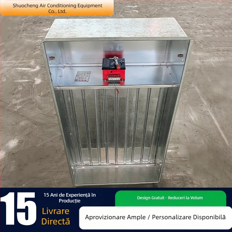 Ventil de alimentare cu aer în presiune pozitivă, tip închis, ventil de fum cu mai multe palete, evacuare fum în scară de incendiu, canal de aer pătrat din aliaj de aluminiu îngroșat