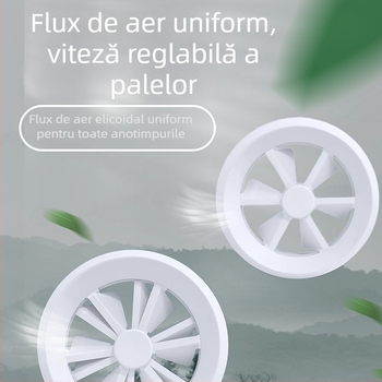 Orificiu de aer circular din ABS pentru climatizare centrală, cu regulator de ventilație, lamele duble