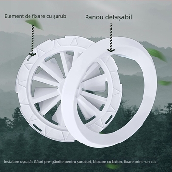 Orificiu de aer circular din ABS pentru climatizare centrală, cu regulator de ventilație, lamele duble