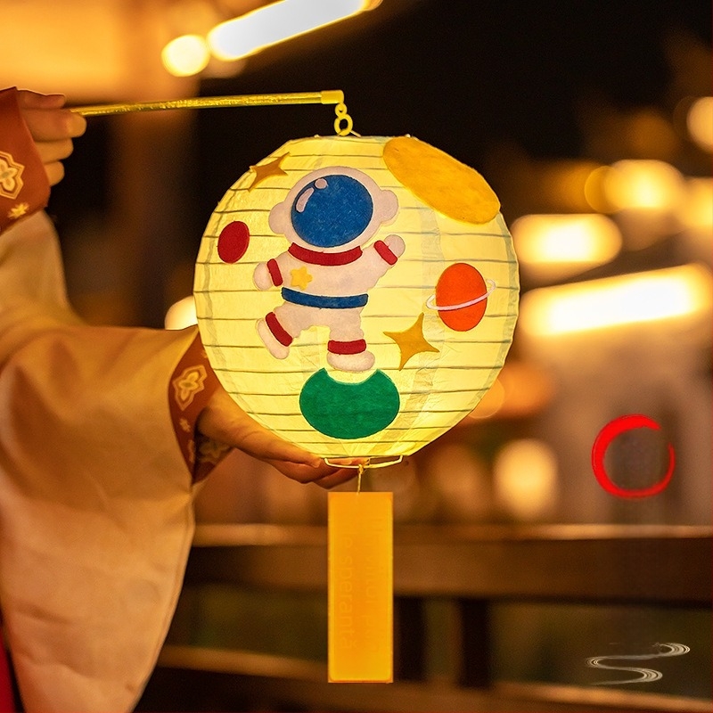 Fenar cu iepuraș pentru Festivalul Lunii de Toamnă – kit DIY pentru copii, lanternă din hârtie iluminată