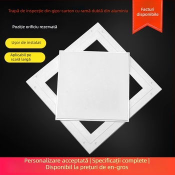 Panou de acces din gips cu margine dublă din aluminiu, în diverse dimensiuni.