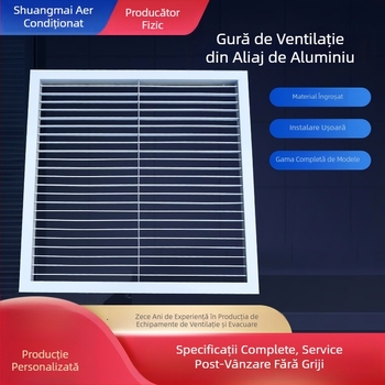 Grilă de aer din aliaj de aluminiu cu un singur strat, pentru sistemul de aer proaspăt, ieșire pentru aer condiționat central și aer de retur, ventilație rezistentă la ploi