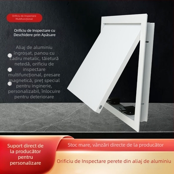 Port de acces din aliaj de aluminiu, cu închidere magnetică, pentru tavane și țevi pe perete în gips-carton