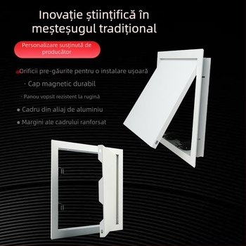 Port de acces din aliaj de aluminiu, cu închidere magnetică, pentru tavane și țevi pe perete în gips-carton