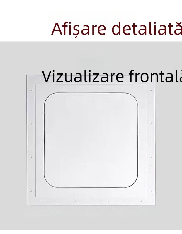 Panou de acces din gips-carton cu colțuri rotunjite și margine dublă din aluminiu pentru plafon, cu deschidere de inspecție preinstalată și decor arc