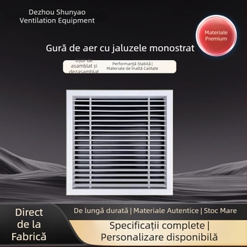 Orificiu de evacuare pentru sistemul de aer proaspăt, cu debit reglabil, grilă lamelară din aliaj de aluminiu pentru aer condiționat central