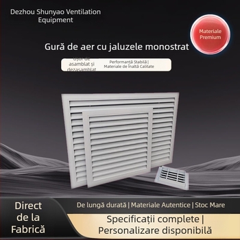 Orificiu de evacuare pentru sistemul de aer proaspăt, cu debit reglabil, grilă lamelară din aliaj de aluminiu pentru aer condiționat central