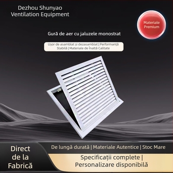 Orificiu de evacuare pentru sistemul de aer proaspăt, cu debit reglabil, grilă lamelară din aliaj de aluminiu pentru aer condiționat central