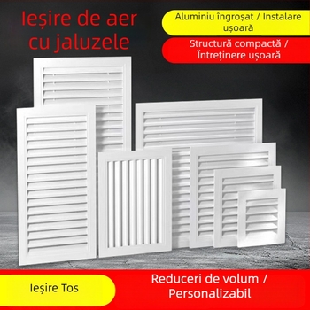 Orificiu de aer cu lamele din aliaj de aluminiu pentru peretele exterior, rezistent la ploaie, aer de retur și evacuare