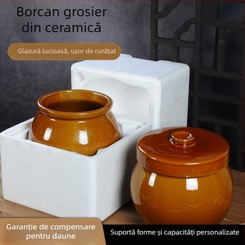 Set retro de vase din lut pentru supă de pui, cu ambalaj premium