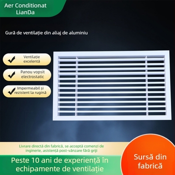 Grilă de ventilație din aliaj de aluminiu pentru pereți exteriori, protecție la ploaie, intrare/ieșire aer, debit reglabil, lamele