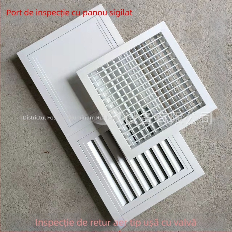 Lamelă din aluminiu pentru ușă cu balama, pentru returul de aer într-un spațiu curat, ventilație centrală, ieșire dublă de aer