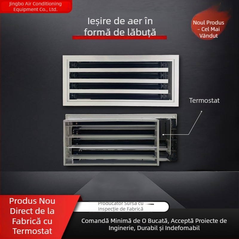 Orificiu de aer din aliaj de aluminiu, în formă gheară, cu termostat pentru climatizare centrală, dimensiuni variate