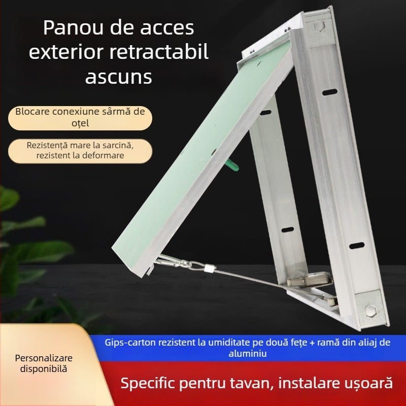 Panou de acces ascuns pentru tavan din gipscarton cu aliaj de aluminiu — apăsați pentru a se deschide, port de inspecție ascuns pentru aer condiționat central, decorativ