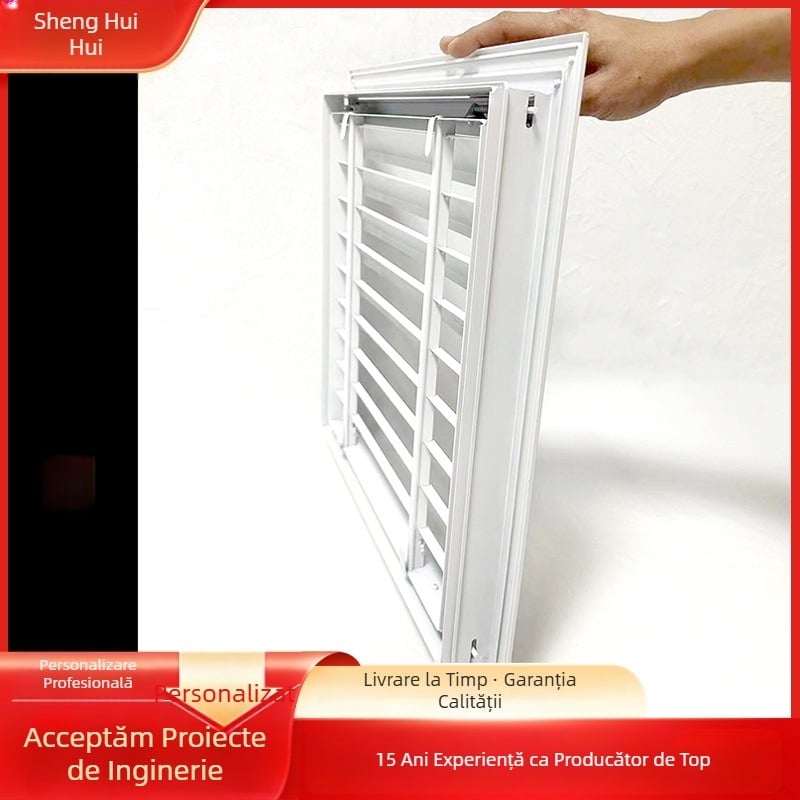 Ventil de retur din aliaj de aluminiu cu lame mari pentru peretele exterior, protecție la ploaie, ieșire de aer pentru climatizare