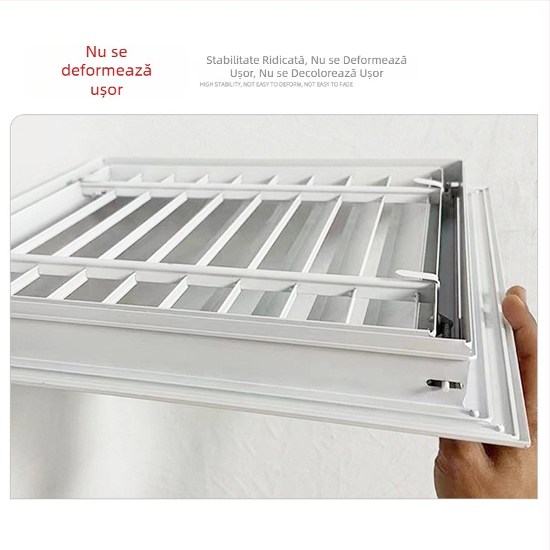 Ventil de retur din aliaj de aluminiu cu lame mari pentru peretele exterior, protecție la ploaie, ieșire de aer pentru climatizare