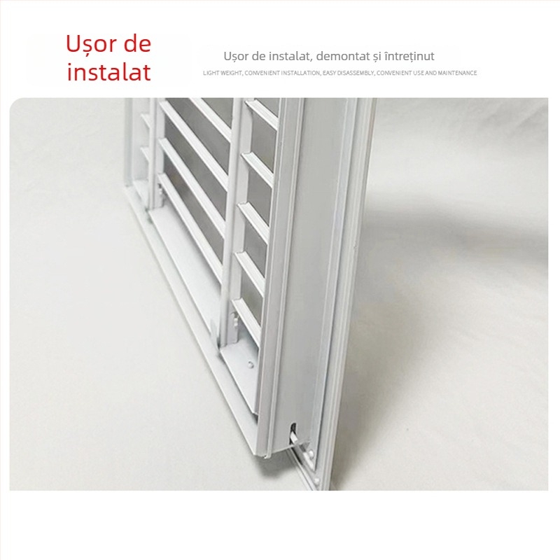 Ventil de retur din aliaj de aluminiu cu lame mari pentru peretele exterior, protecție la ploaie, ieșire de aer pentru climatizare