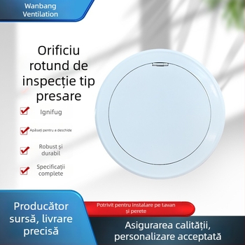 Port de inspecție rotund din aliaj de aluminiu, finisat, pentru perete și tavan, ieșire ascunsă pentru climatizare